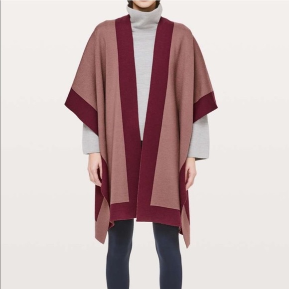 Lululemon Bundle Up Wrap wool poncho Spanish oak - Picture 5 of 6